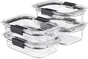 Rubbermaid Brilliance Glass Food Storage Containers for Meal Prep