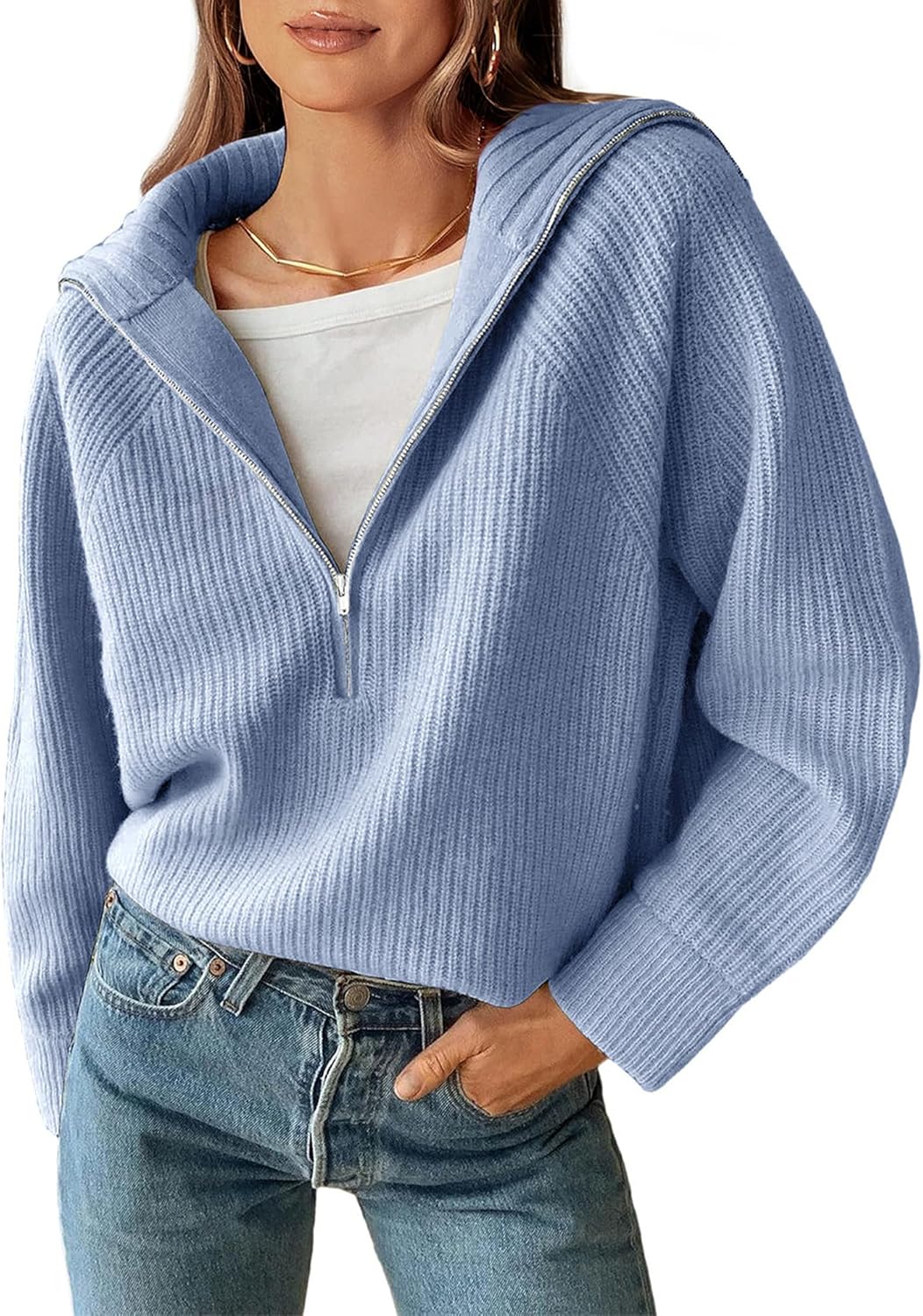Stylish Quarter Zip Pullover Sweater for Women in 2025