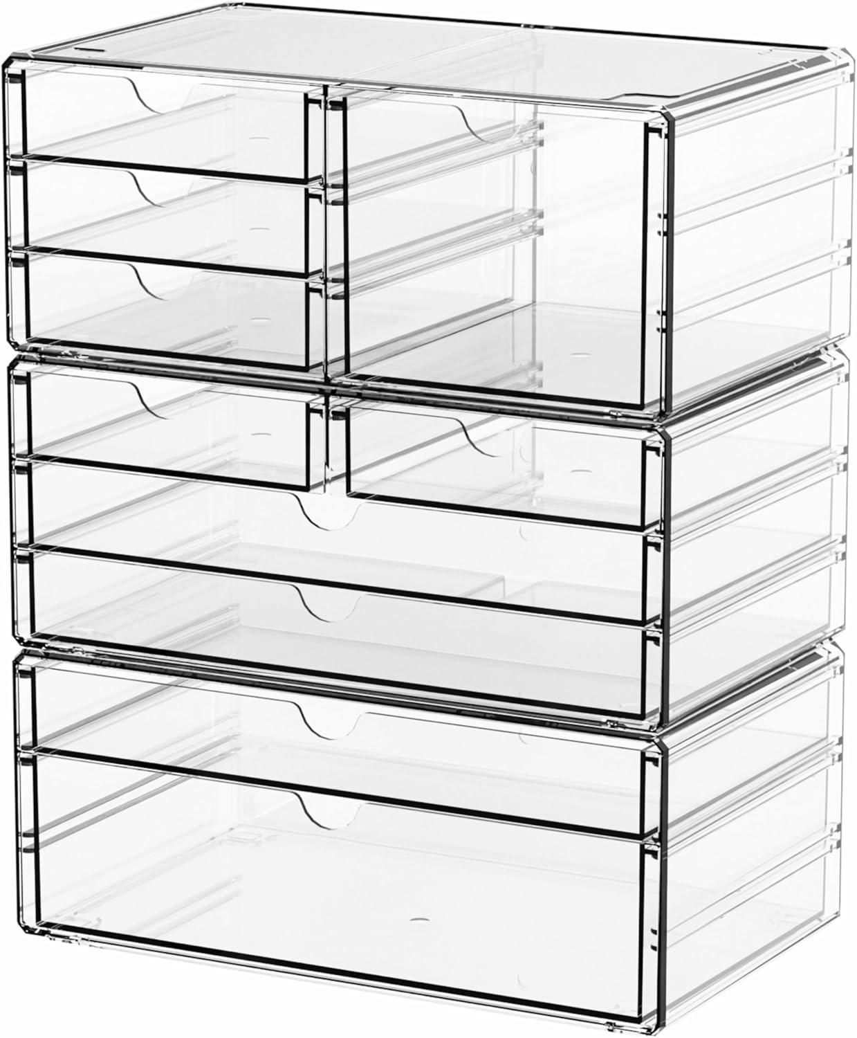 Yieach 3 Pack Clear Storage Drawers for Makeup and Organizing