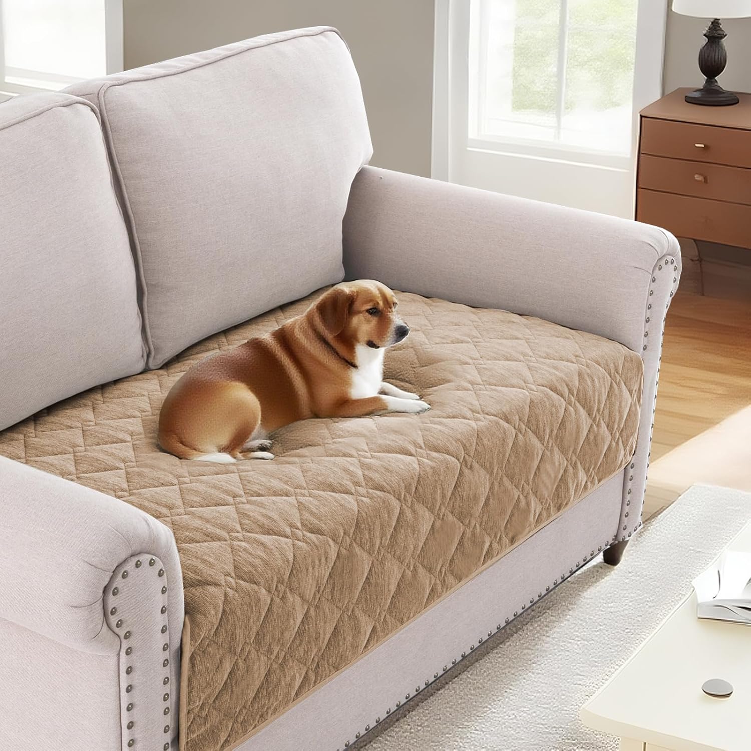 H.VERSAILTEX Chenille Couch Cover for 2 Cushion Sofa Protection