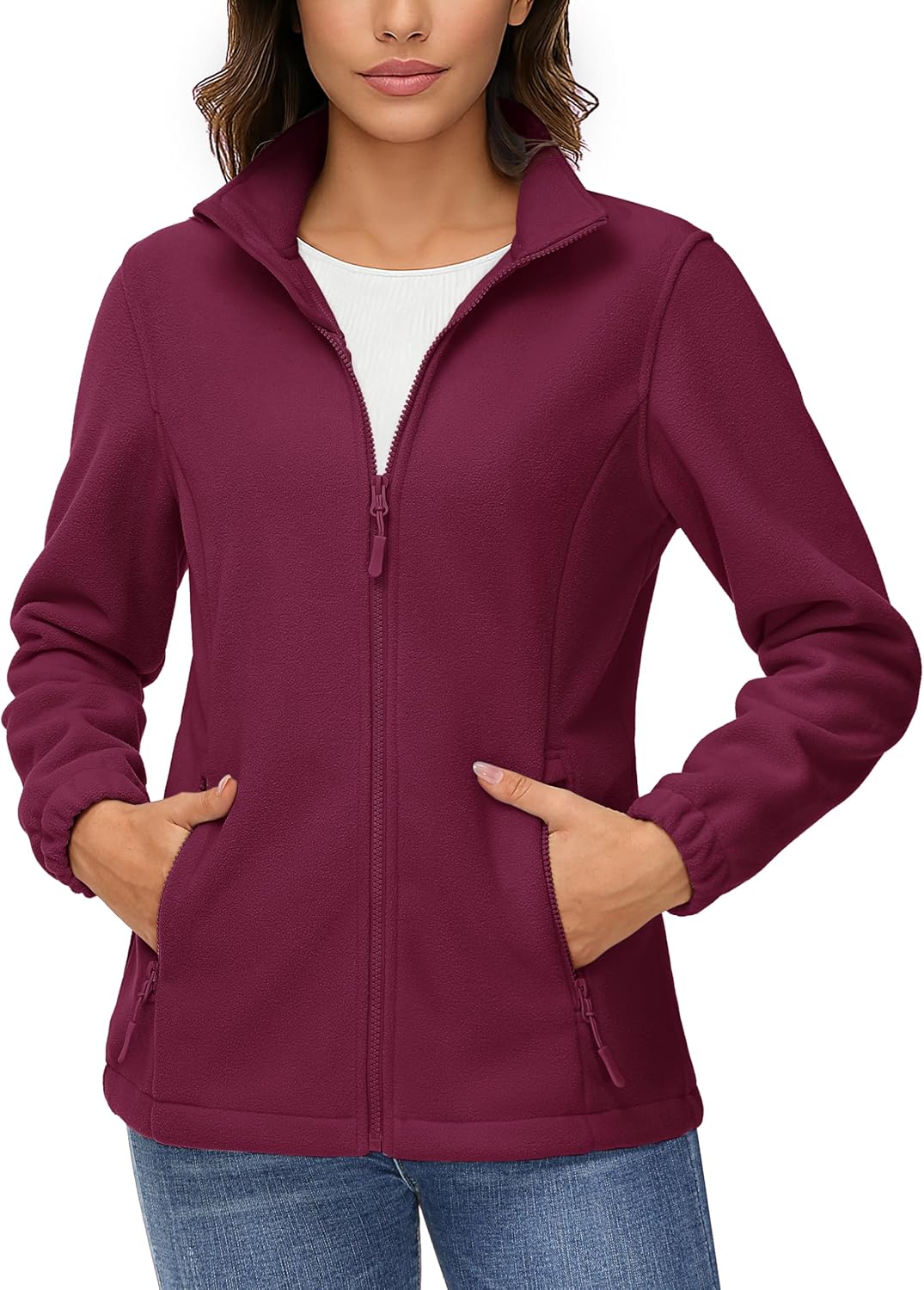 TACVASEN Women's Lightweight Fleece Jacket for Winter Warmth
