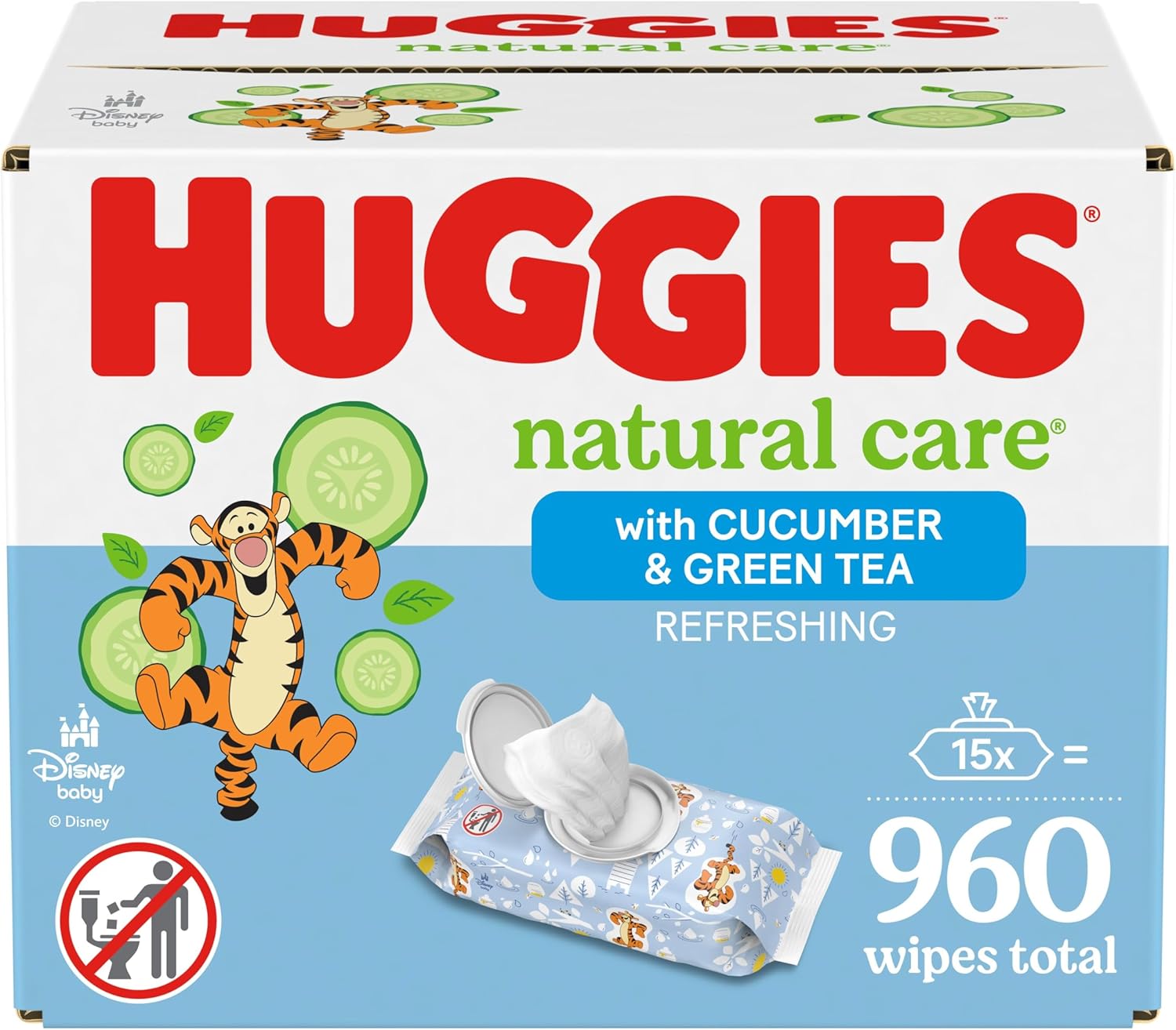 Huggies Refreshing Natural Care Wipes - Hypoallergenic Scented - 960 Wipes