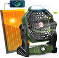 Rechargeable Solar Powered Fan 8in Portable - Long Run Camping Fan