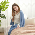 Snuggle Sac Blue Waffle Throw Blanket for Cozy Comfort