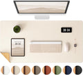 Dual-Sided Cork and Leather Desk Mat 25.6x13.7 in - Durable Desk
