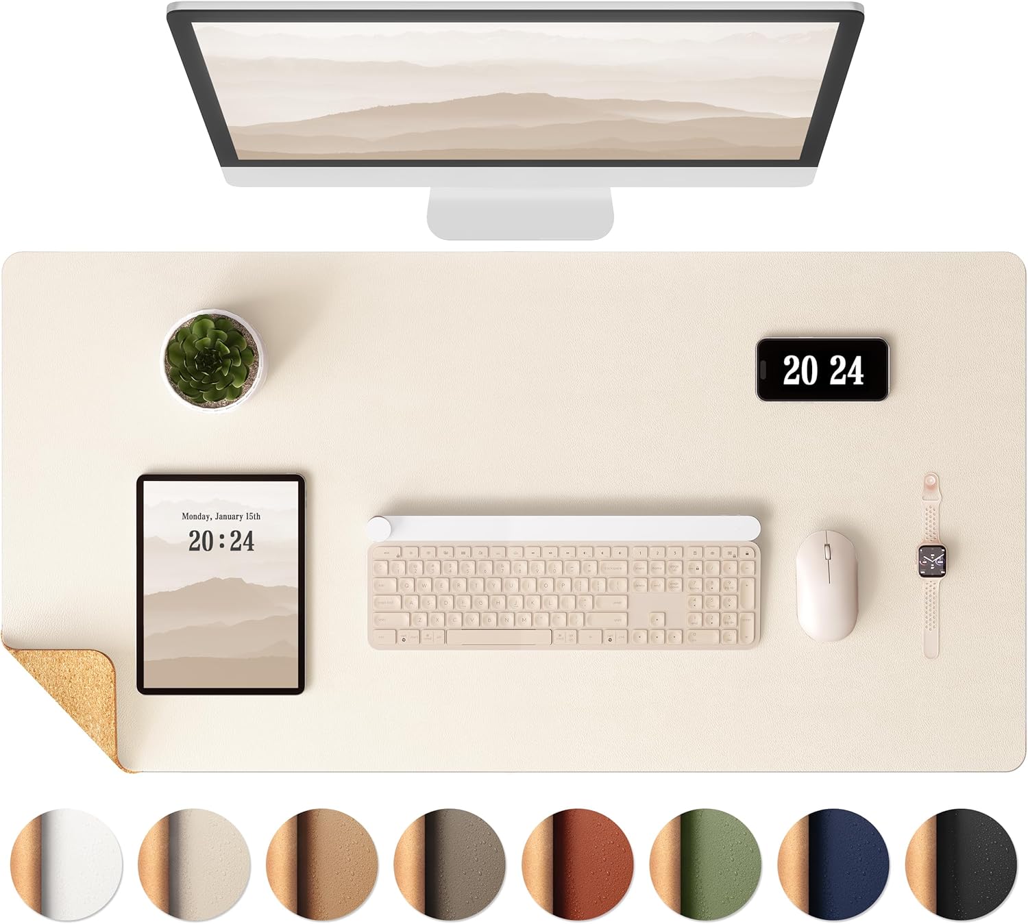 Aothia Dual-Sided Desk Mat - Large Waterproof Protector