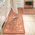 Anti Fatigue Kitchen Mat Set - Cushioned Non Slip Boho Floral (Set