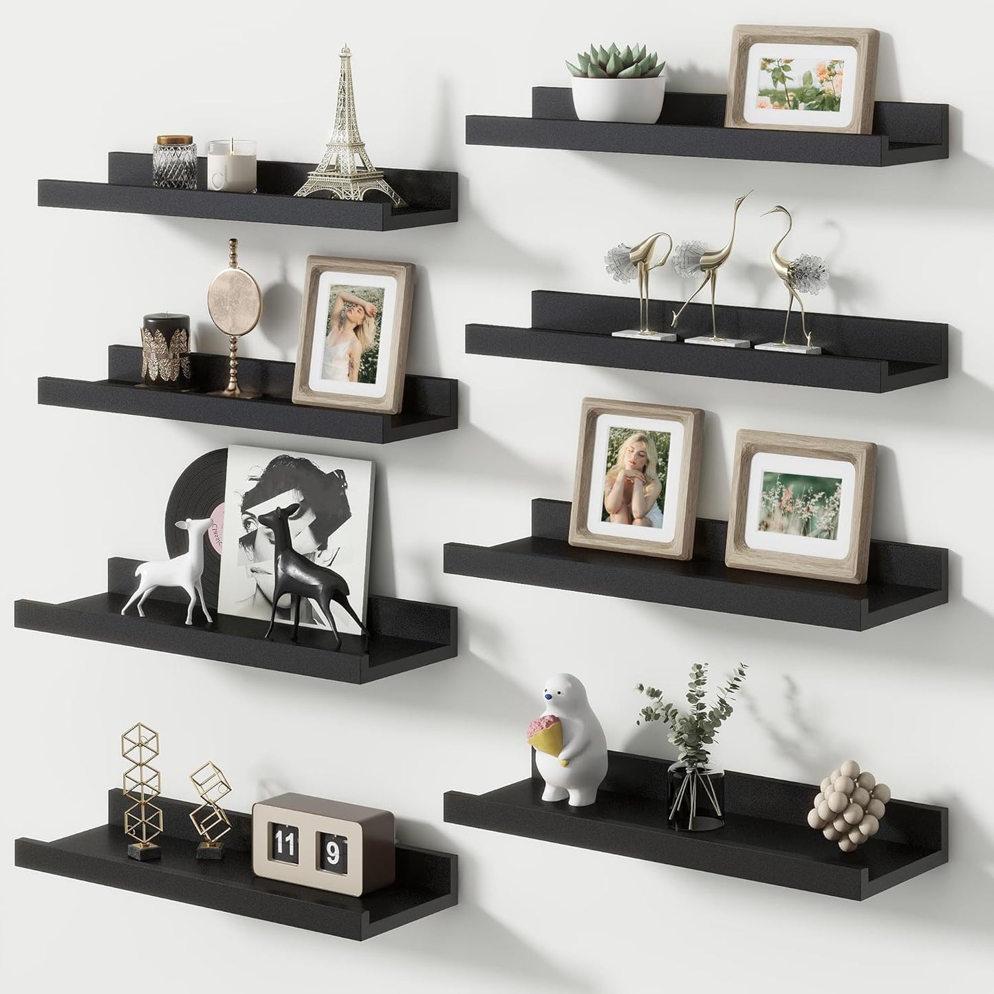 Picture Ledge Shelf Set of 8 for Kids Bookshelf and Decor