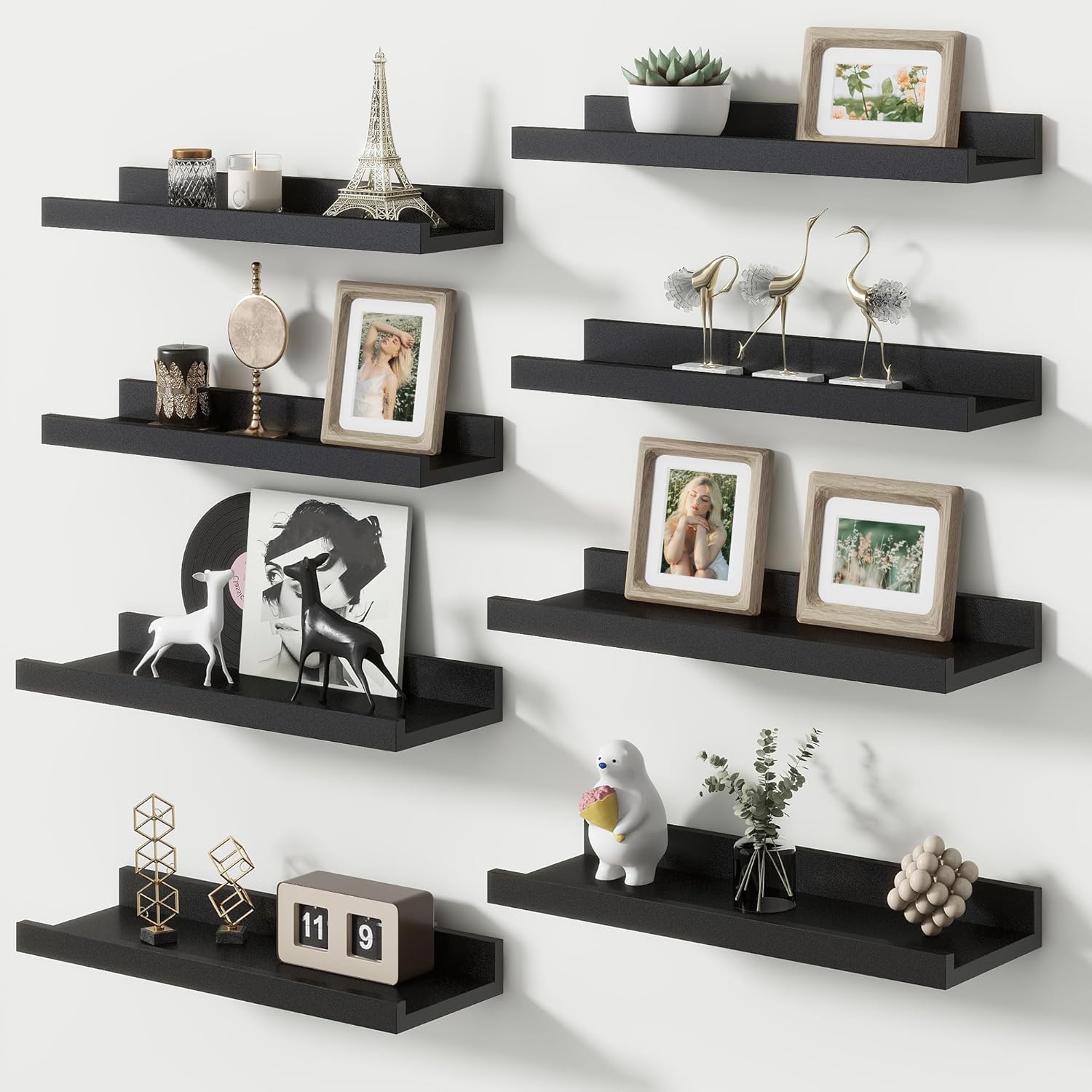 Picture Ledge Shelf Set of 8 for Kids Bookshelf and Decor