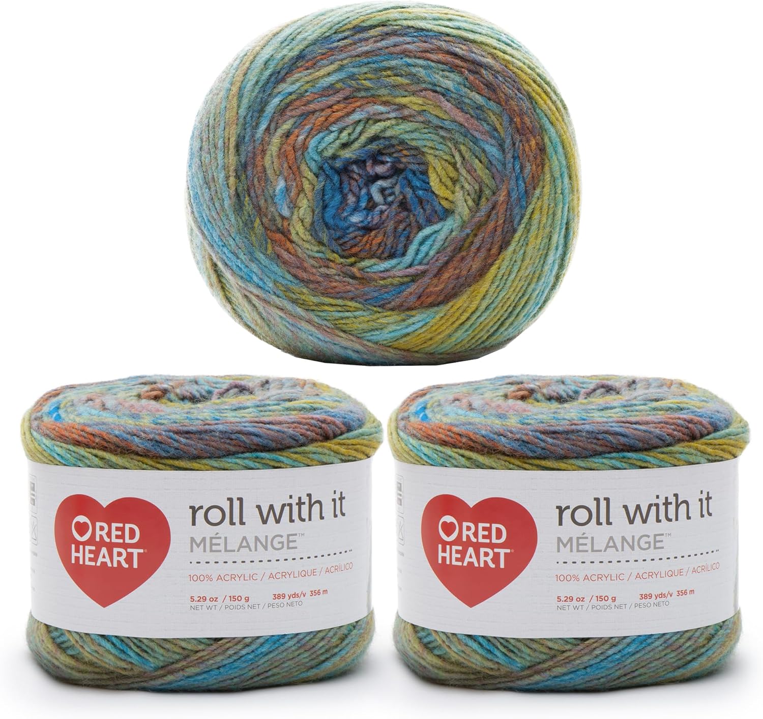 Red Heart Roll with It Melange Paparazzi Yarn for Knitting