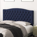 Queen Headboard Upholstered for Adjustable Bed - Navy Blue