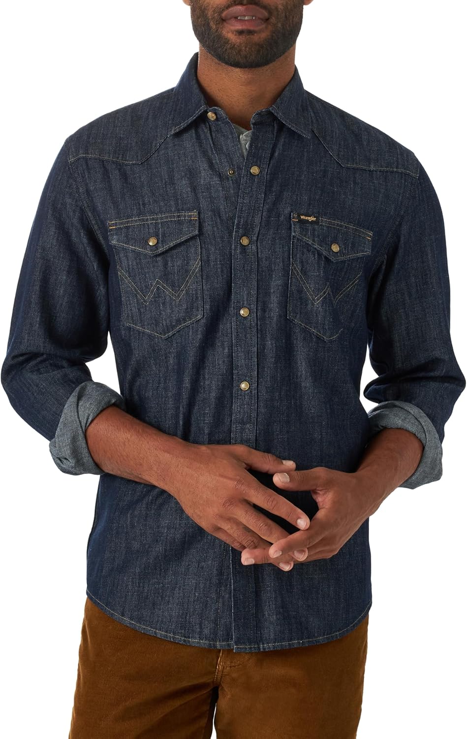 Wrangler Men's Iconic Denim Regular Fit Snap Shirt Review