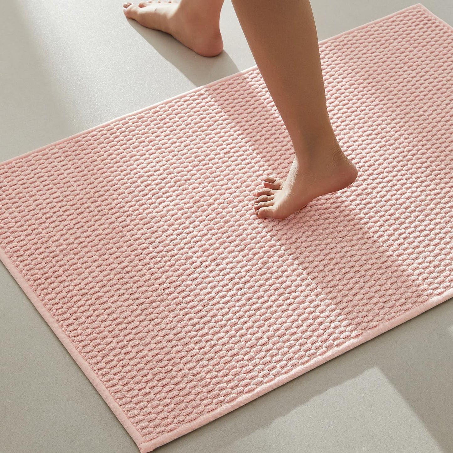 Bathroom Rugs Non Slip Washable Super Absorbent Pink 24x36