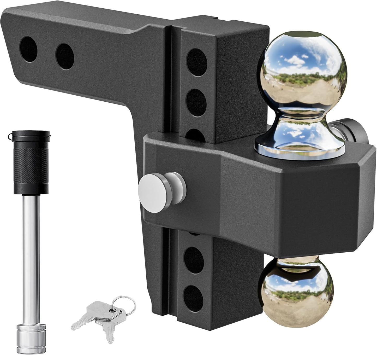 VNN Adjustable Trailer Hitch with Heavy Duty Dual Ball Mount