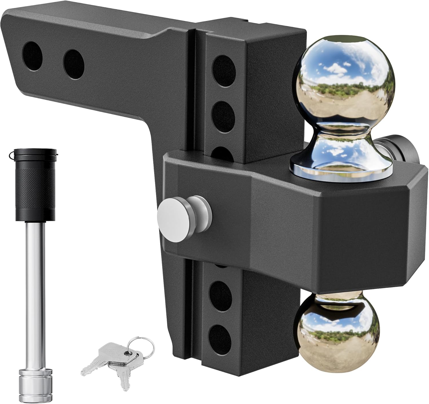 VNN Adjustable Trailer Hitch with Heavy Duty Dual Ball Mount