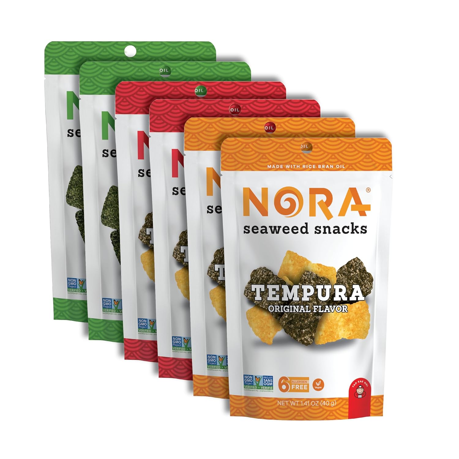 Crispy Seaweed Snacks by Nora - Taster's Variety Pack 6-Pack