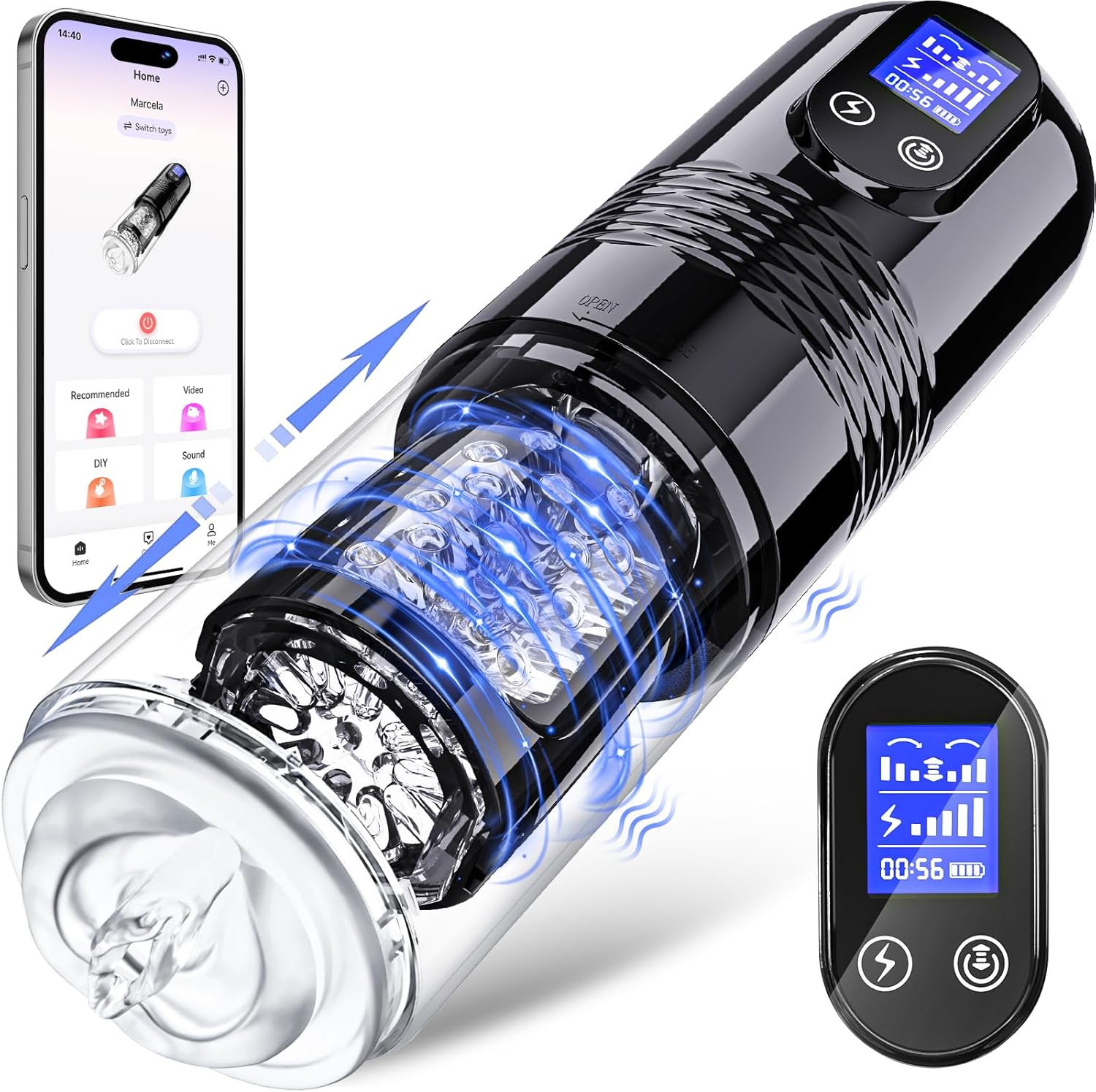 EORONE Male Sex Toy with 10 Vibrations & 6 Thrusting Modes