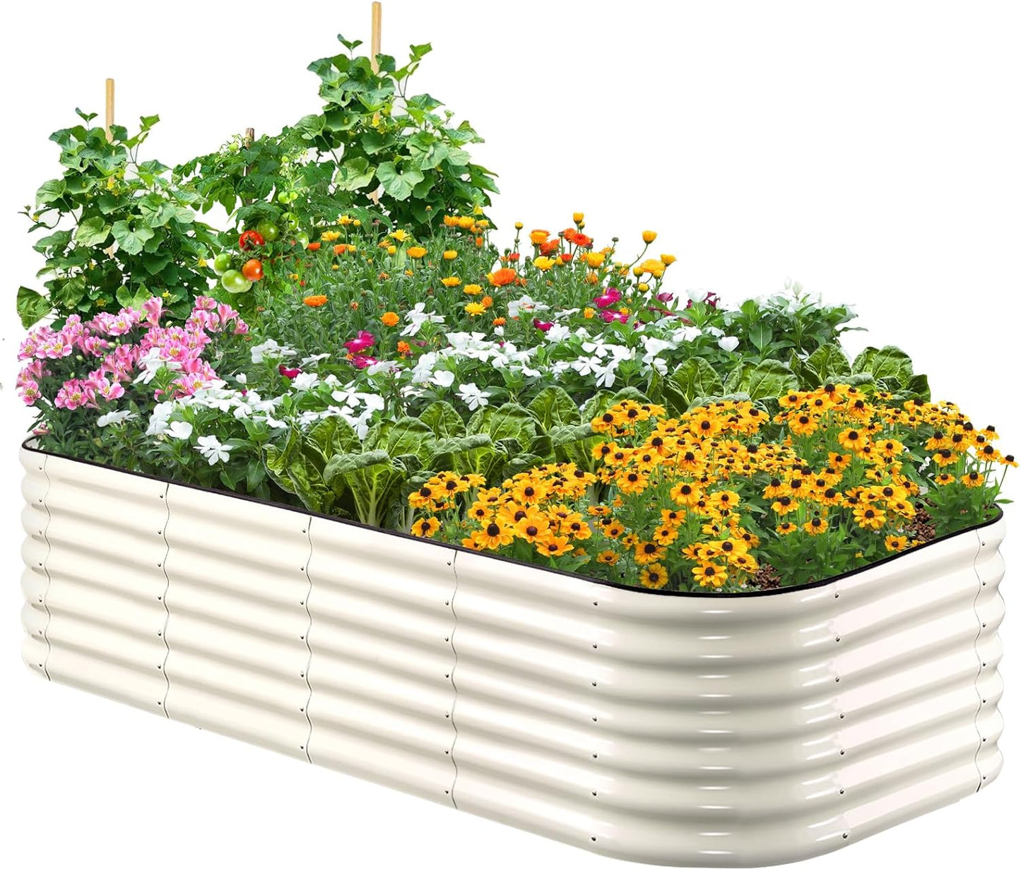 Quictent Galvanized Raised Garden Bed Kit for Outdoor Vegetables