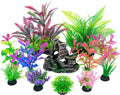 Ameliade Fish Tank Decorations 12 PCS Aquarium Plant & Rock Set
