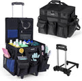 Large Rolling Cleaning Caddy Bag with Wheels (Black) - Portable