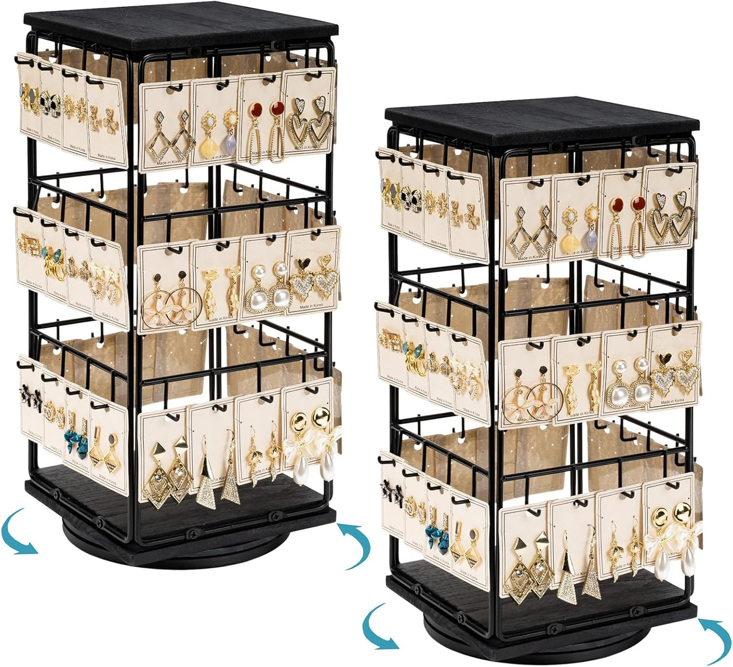 360 Rotating Earring Display Stands for Jewelry Showcase