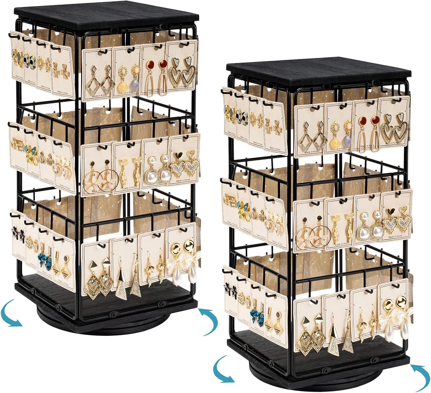 360 Rotating Earring Display Stands for Jewelry Showcase