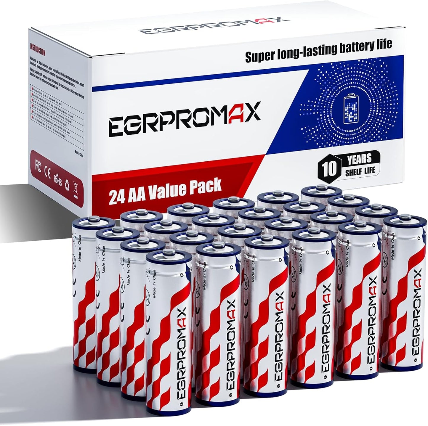 Rechargeable AA Lithium Batteries 24 Pack for All Devices