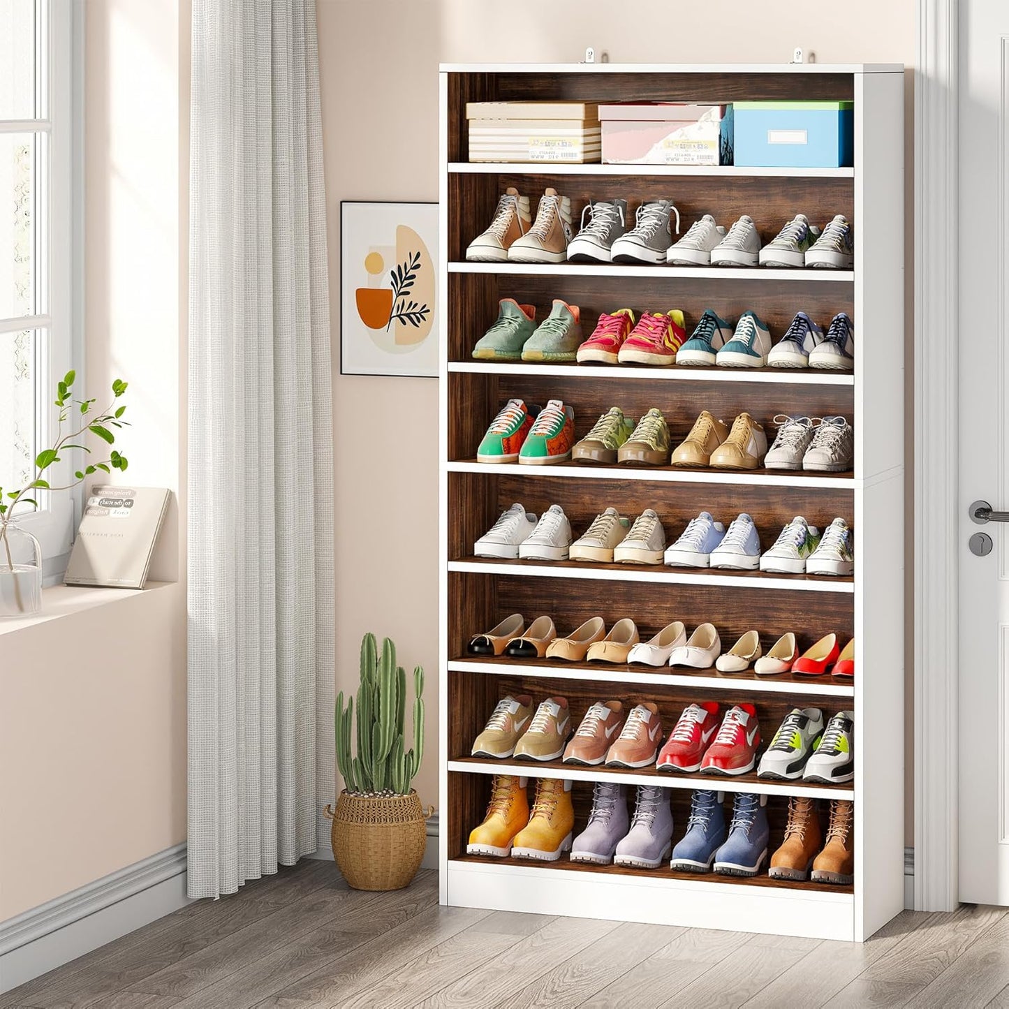 Tribesigns 9 Tiers Tall Shoe Cabinet for 40-45 Pairs Storage