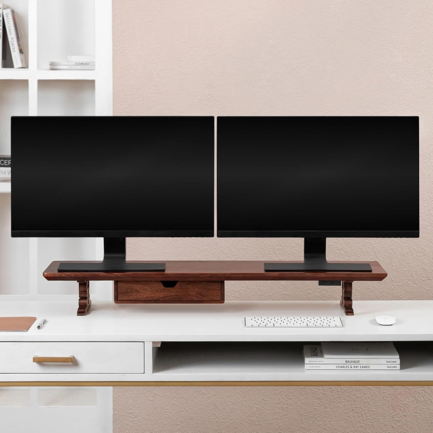 Ergonomic Monitor Stand - Desktop Organizer & Laptop Riser