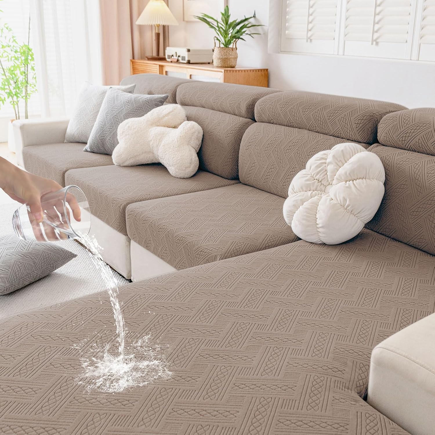 Waterproof Couch Cushion Covers for Pets - Stretch Slipcover Set