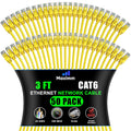 Cat 6 Ethernet Cable 3 ft (50-Pack) - High-Speed 10Gbps Patch Cables