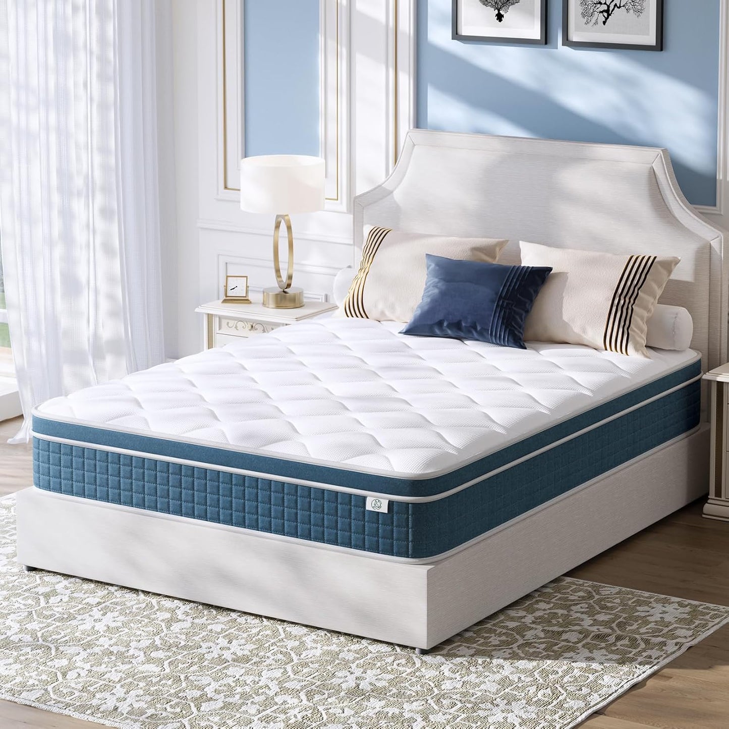 Koorlian Queen Mattress 12 Inch Hybrid Bed with Memory Foam