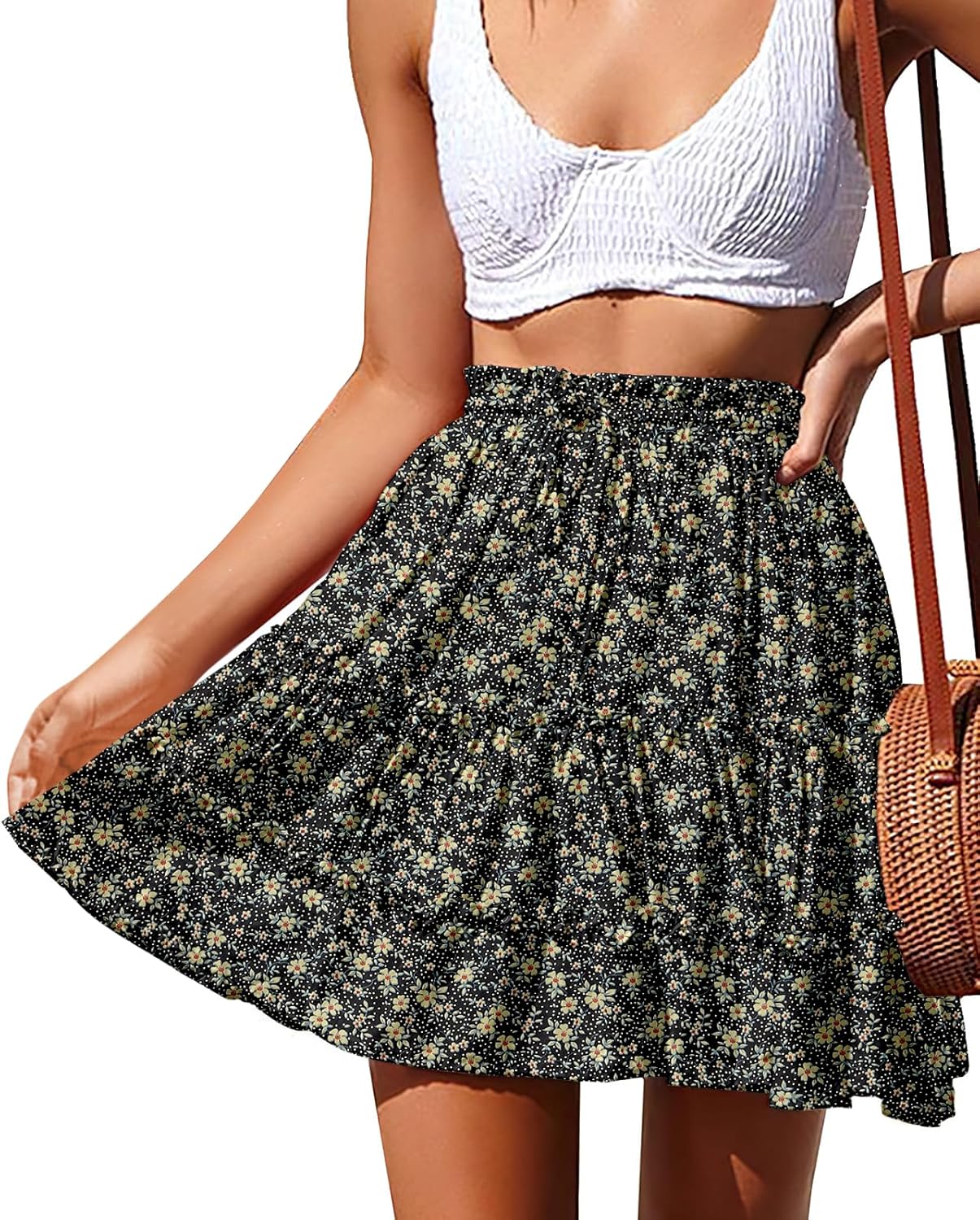 NASHALYLY Women's Summer Boho Floral Print Mini Skirt Review