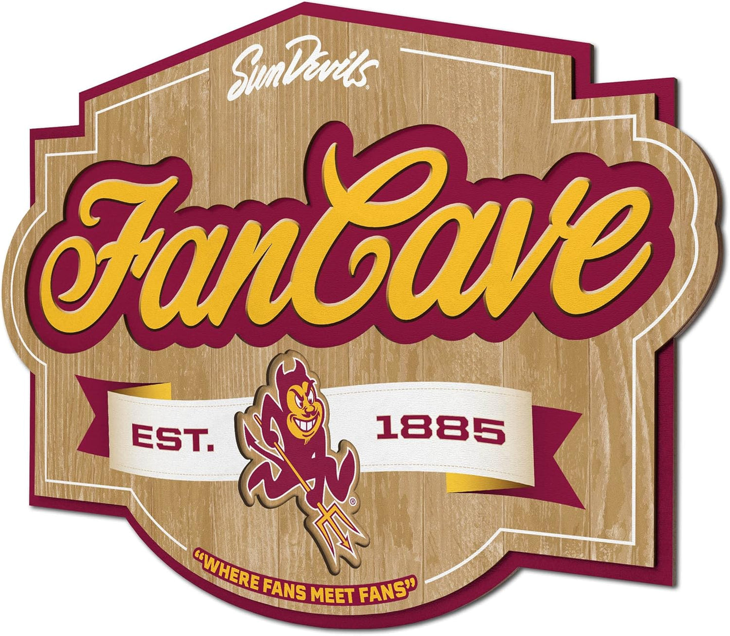 YouTheFan NCAA Fan Cave Sign - Perfect for Sports Enthusiasts