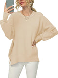 Women's Oversized Batwing Crewneck Pullover Sweater - Cozy Knit Top