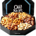 Oh! Nuts Gift Basket 7 Section Assorted Gift Tin Box - Gourmet Nuts