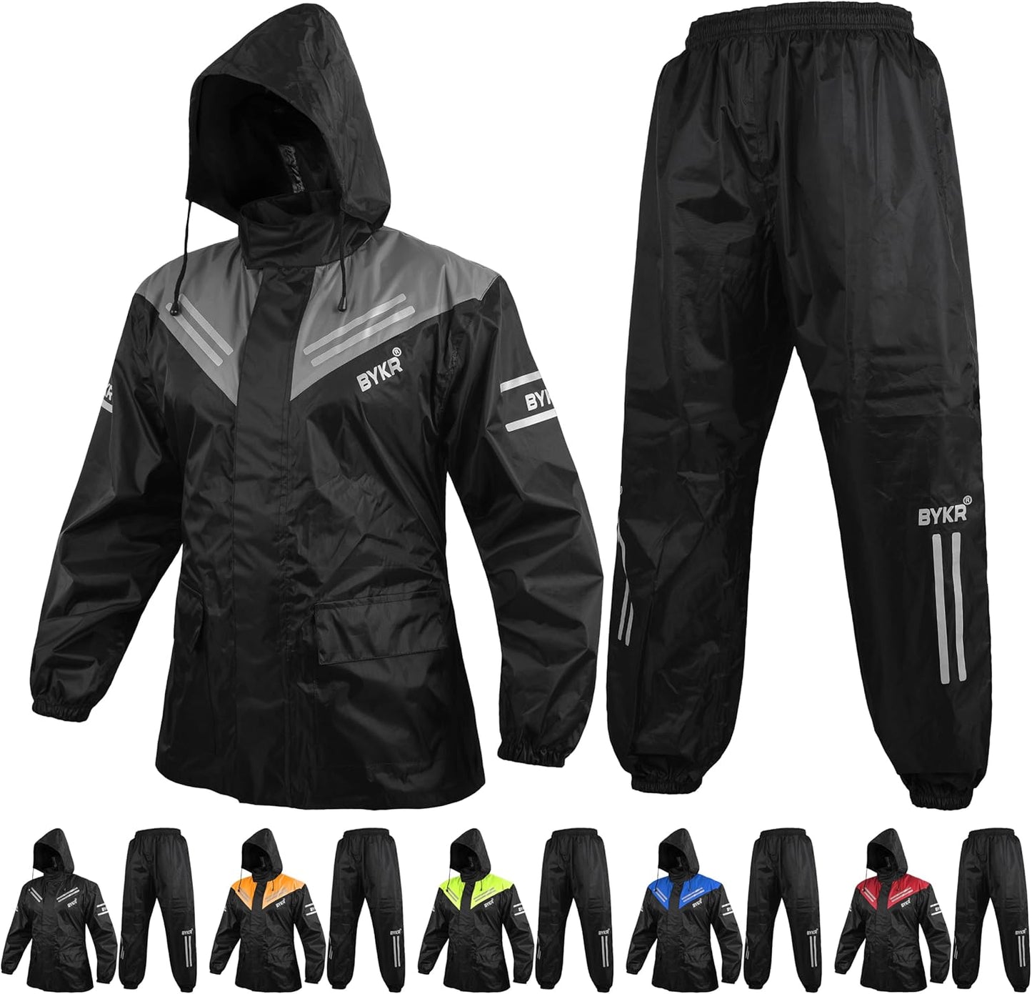 BYKR Waterproof Motorcycle Rain Suits for Men & Women Cycling