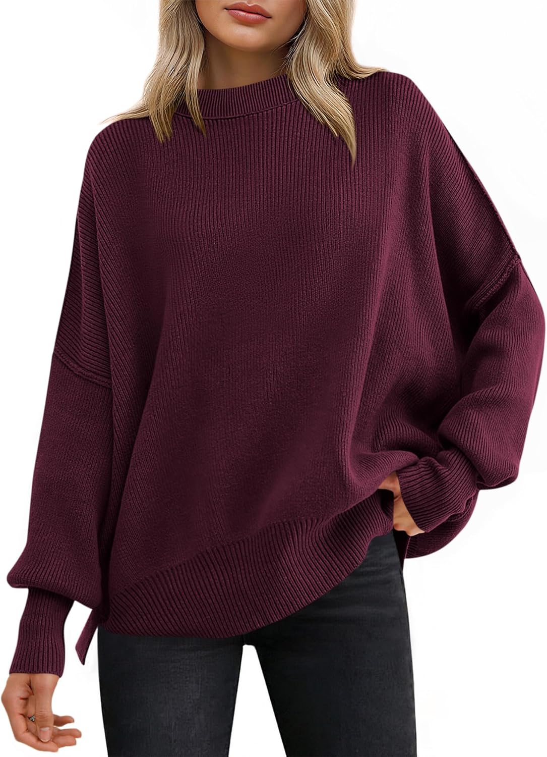 Oversized Women's Sweaters with Batwing Long Sleeves for Fall