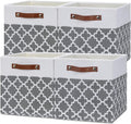 Temary 12x12x12 Fabric Storage Bins 4 Pack - Foldable Cube Organizers