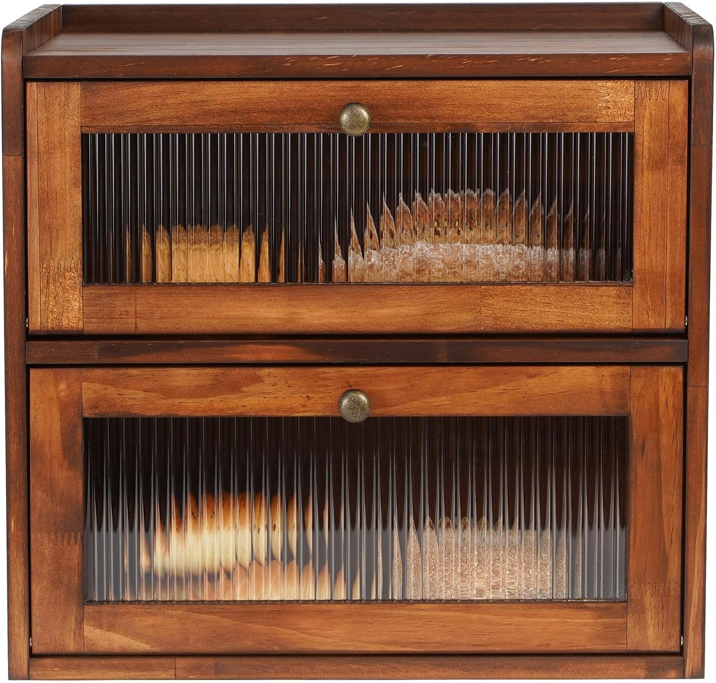 Sunhoo Bread Box for Kitchen Countertop - Vintage Wooden Storage
