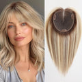 6x5 in Swiss Base SilkHug 14 in Human Hair Topper for Women - Blonde