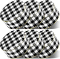 6 Pcs Christmas Cookie Tins 7 in Black White Buffalo Plaid