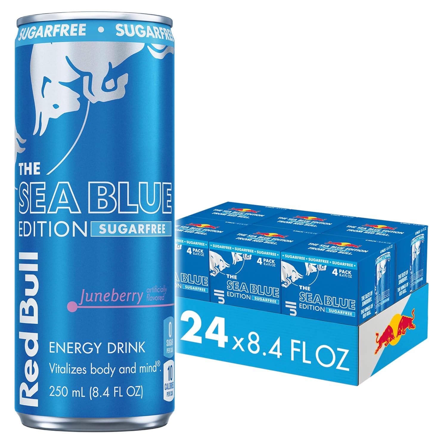 Red Bull Sea Blue Edition Sugar-Free Energy Drink, Juneberry Flavor