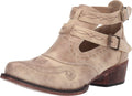 Willa Embroidery Snip Toe Ankle Boots - Distressed Chic Brown