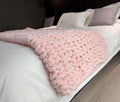 Chunky Knit Blanket Throw 48in x 71in Pink - Soft Chenille Cozy Throw