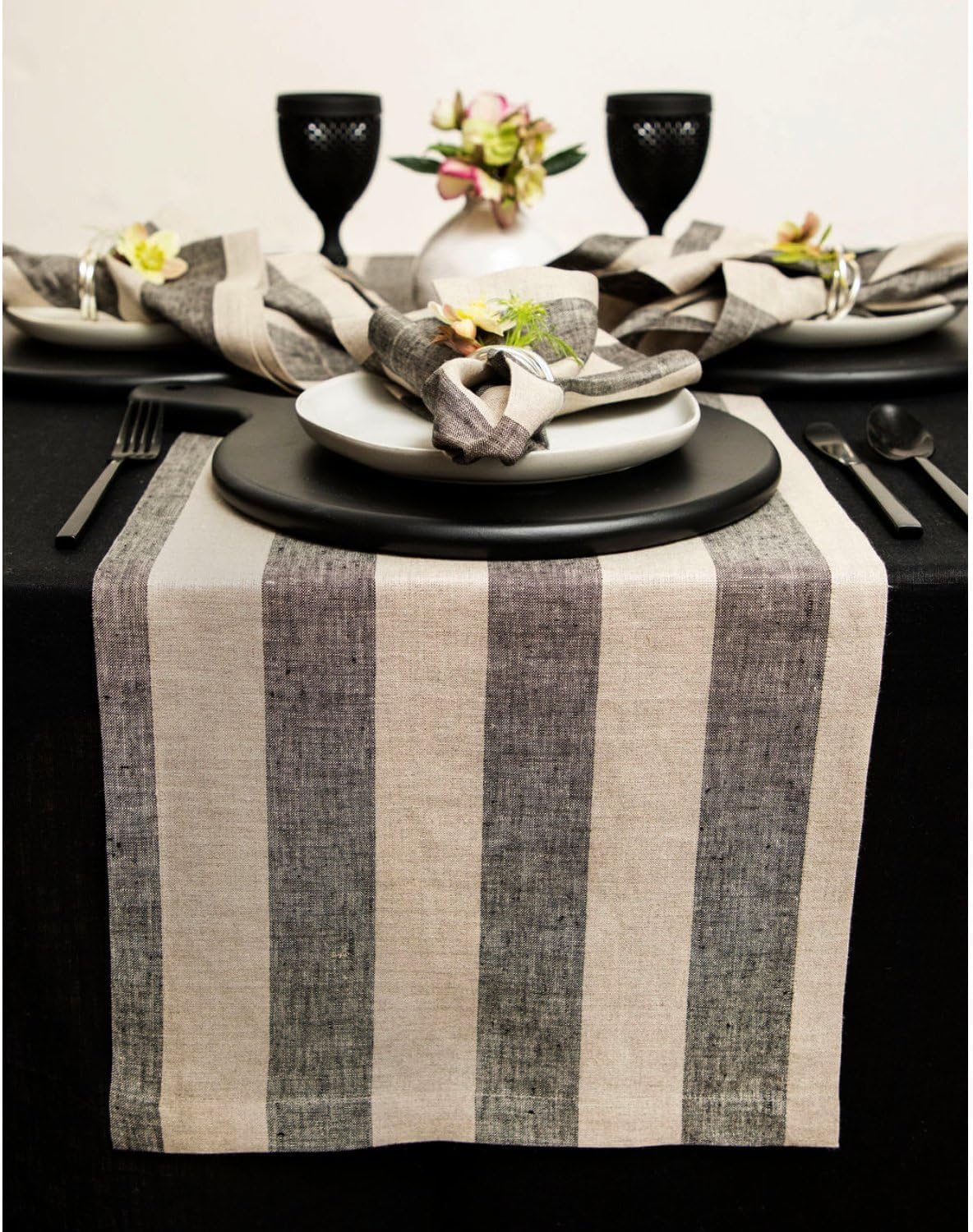 Elegant 100% Pure Linen Table Runner for Stylish Dining Decor