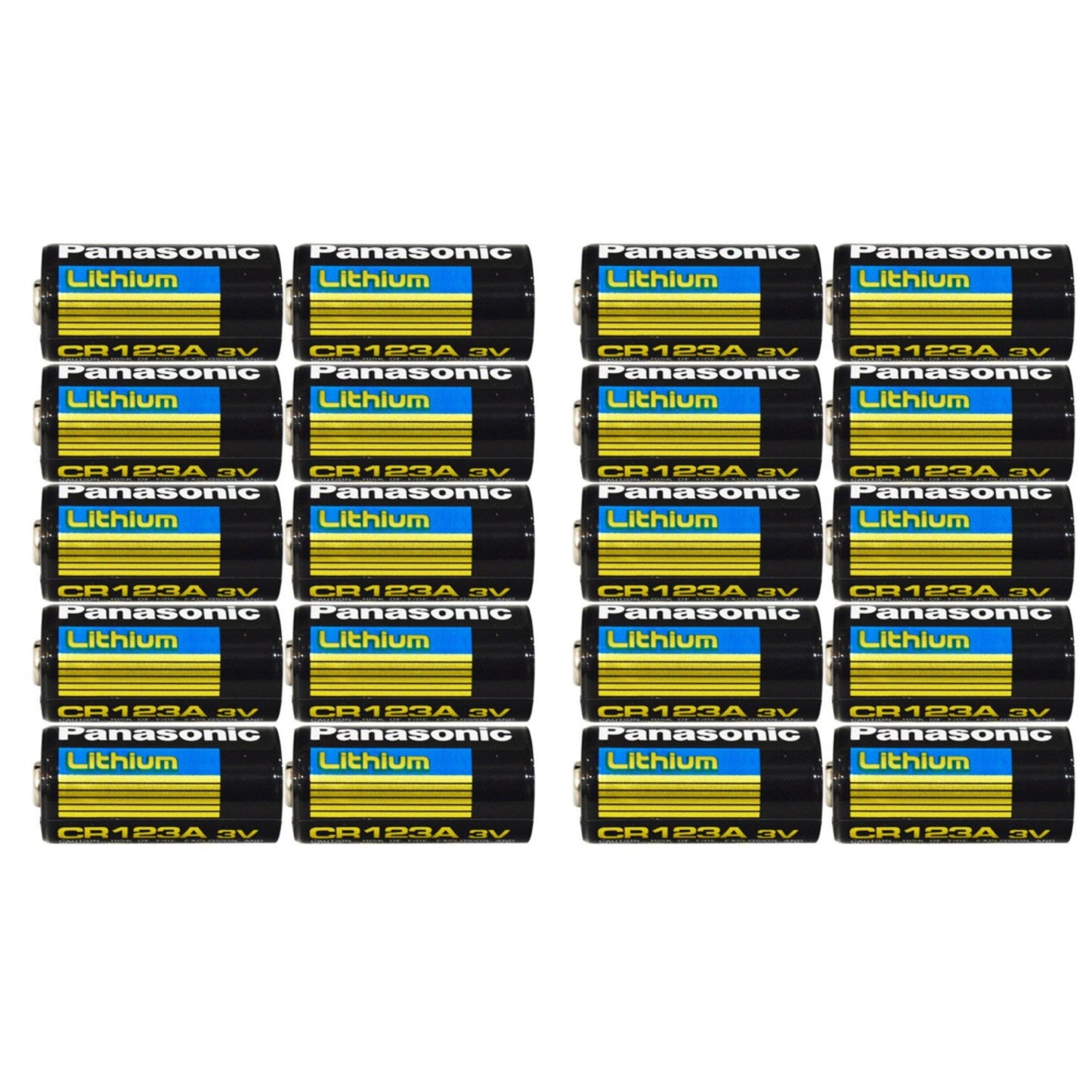 Panasonic CR123A Lithium 3V Photo Batteries - Pack of 20
