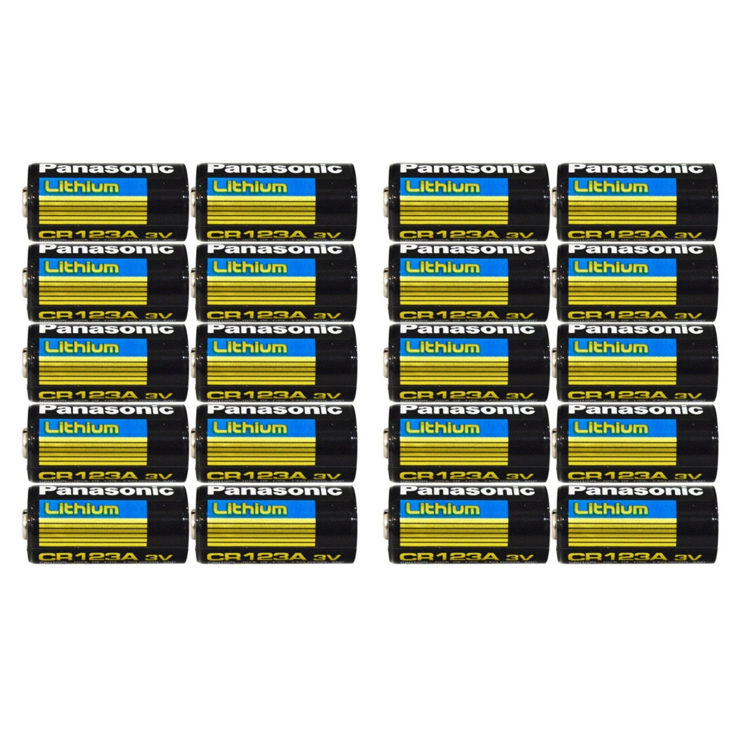 Panasonic CR123A Lithium 3V Photo Batteries - Pack of 20