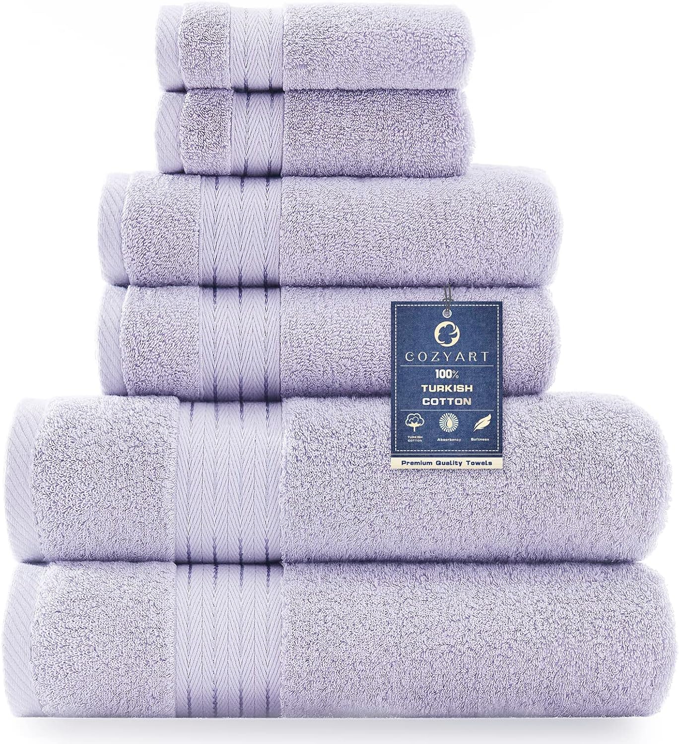 Lavender Luxury Bath Towel Set - Ultra-Soft Turkish Cotton