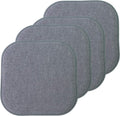 Chair Cushion Memory Foam Pads 16 in x 16 in 4 Pack - Slip Non Skid